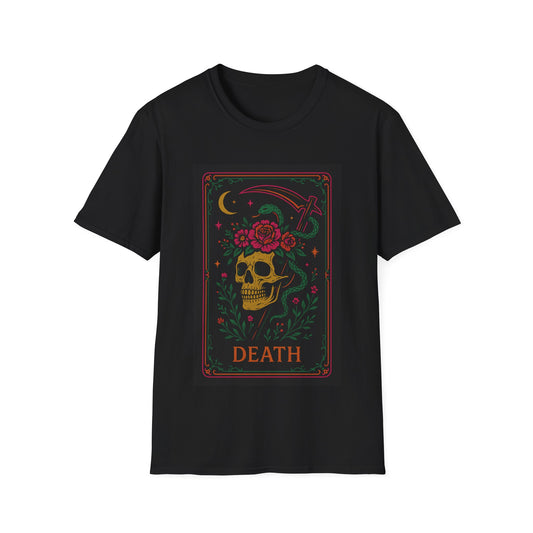Skull & Roses Graphic T-Shirt - Unisex Softstyle Tee for Music Lovers and Festival Fans