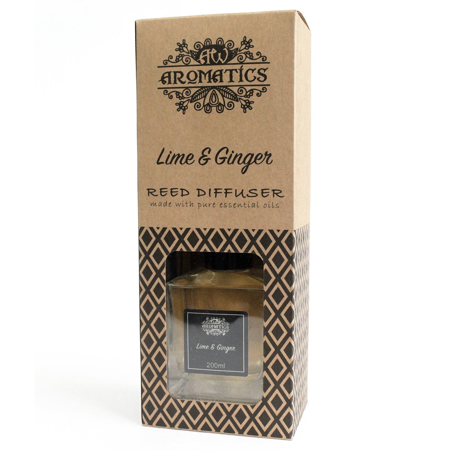Essential Oil Reed Diffuser - 200ml Lime & Ginger