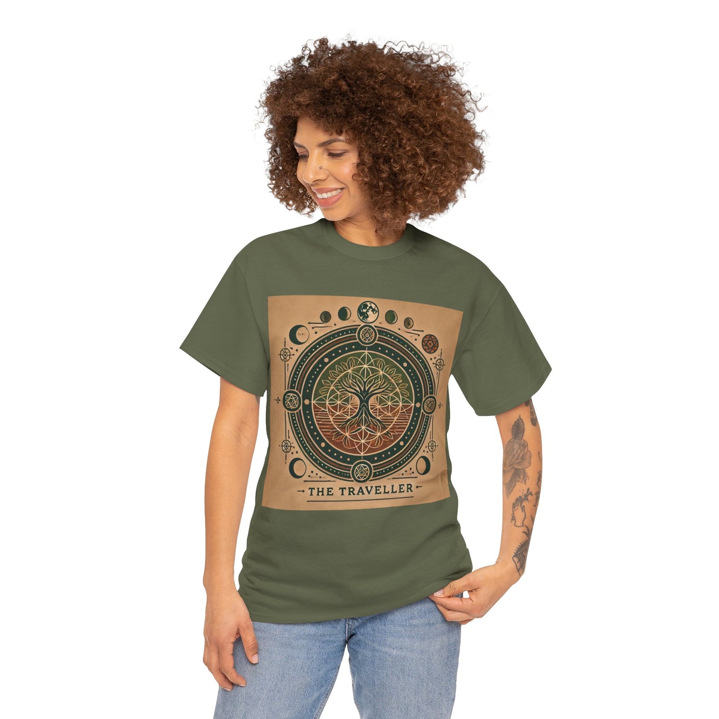 Cosmic Tree Unisex Heavy Cotton Tee - The Traveller Design