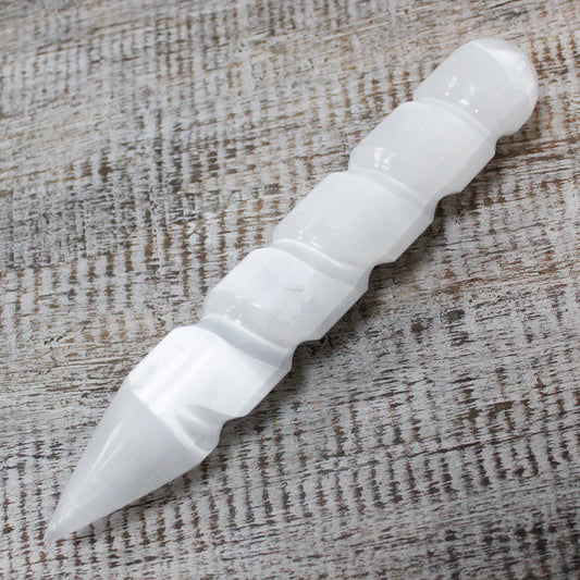 Selenite Spiral Wand