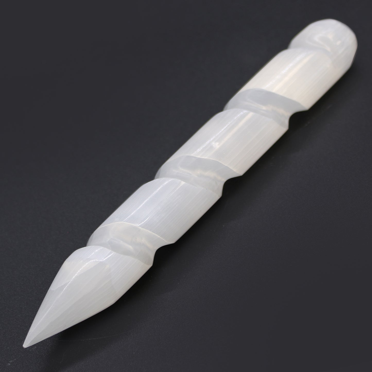 Selenite Spiral Wand