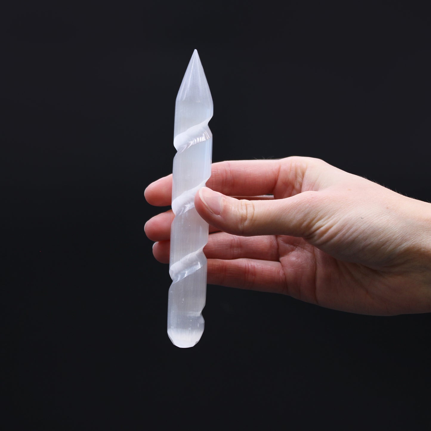 Selenite Spiral Wand