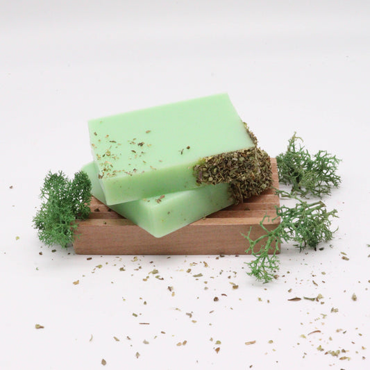 Green Tea & Olive soap slice