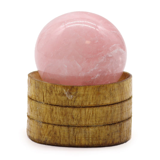 Gemstone Crystal Sphere with stand - Rose Quartz