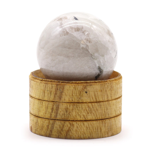Gemstone Crystal Sphere with stand - Indian Moonstone