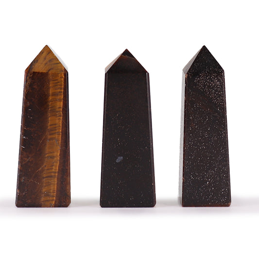 Gemstone Obelisk Point - Tiger Eye
