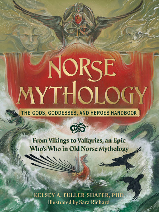 Book cover of 'Norse Mythology' with a Viking helmet and ship design.