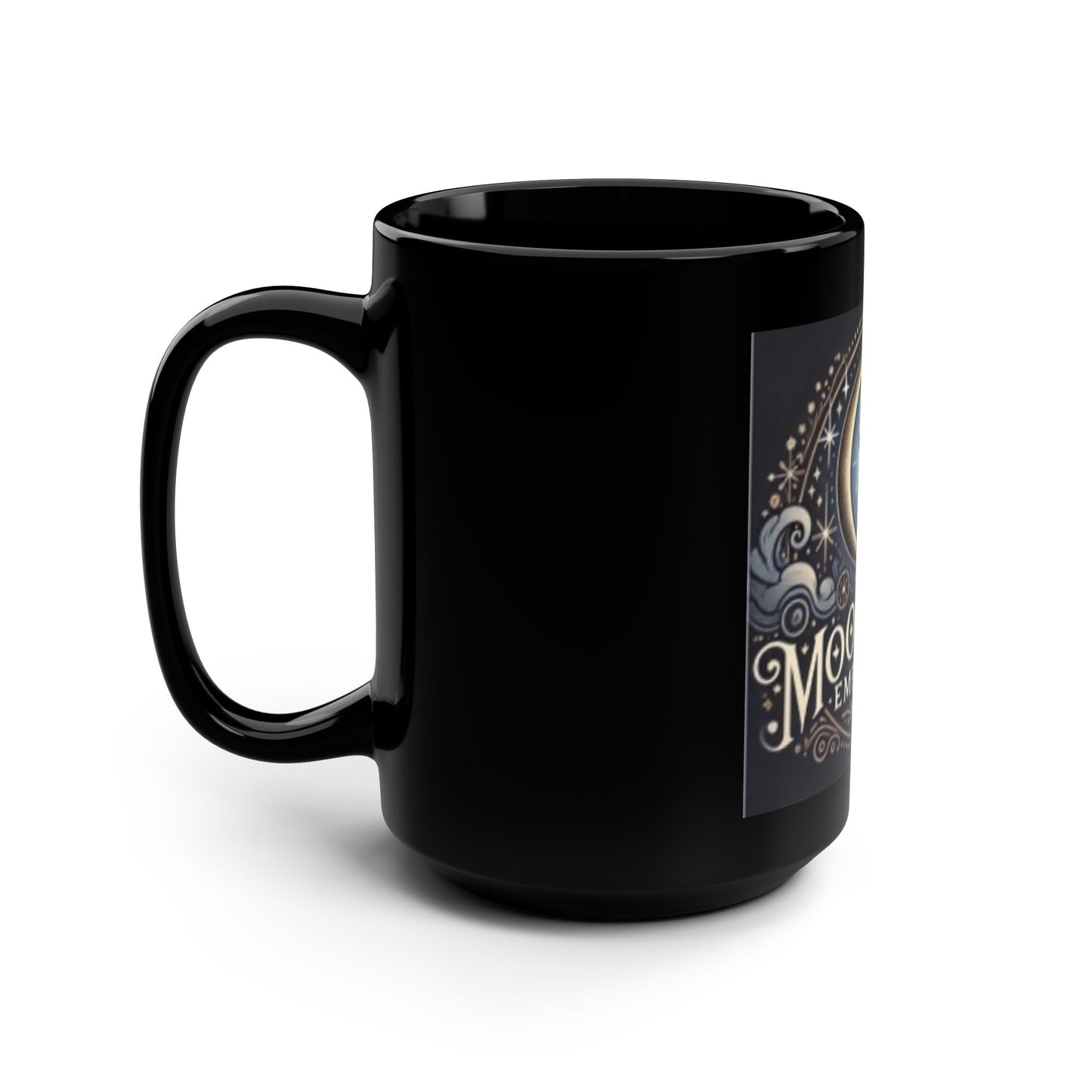 Mystical Moonhare Mug - 15oz Black Ceramic Coffee Cup
