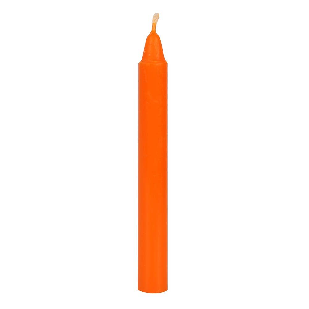 Orange candle on a white background