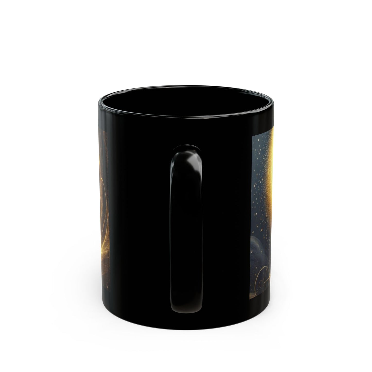 Celestial Bunny Black Coffee Mug - 11oz & 15oz - Perfect Gift for Animal Lovers & Nature Enthusiasts