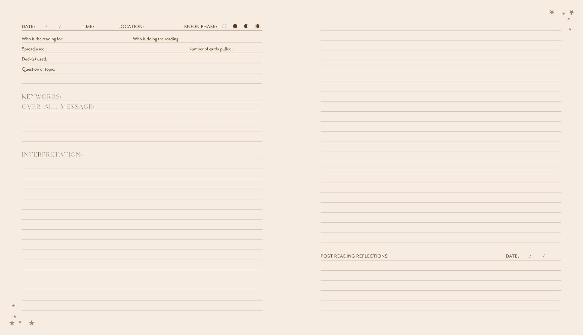 Textured beige background with a page layout for message or reflections
