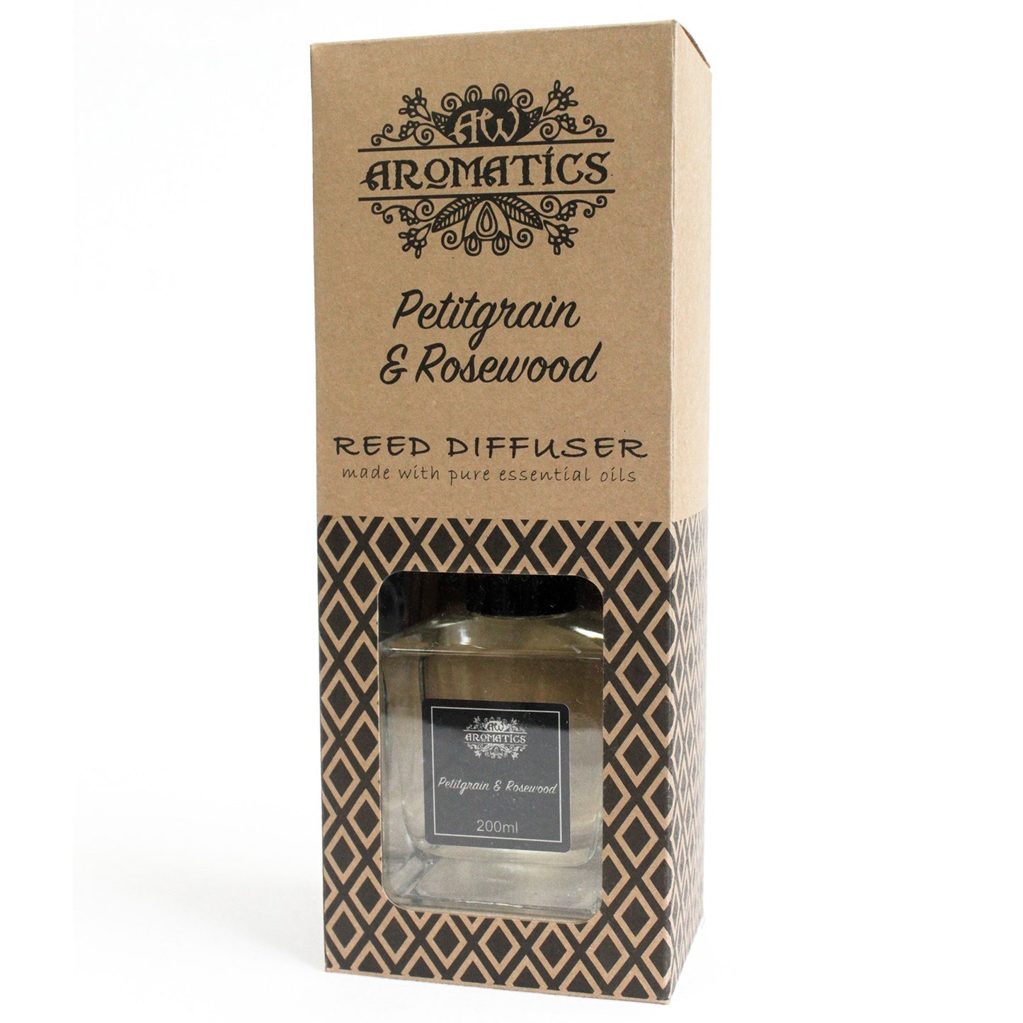 Essential Oil Reed Diffuser - 200ml Petitgrain & Rosewood