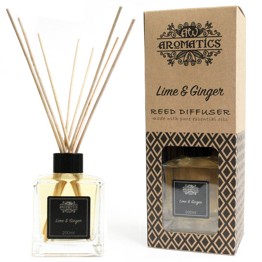 Essential Oil Reed Diffuser - 200ml Lime & Ginger