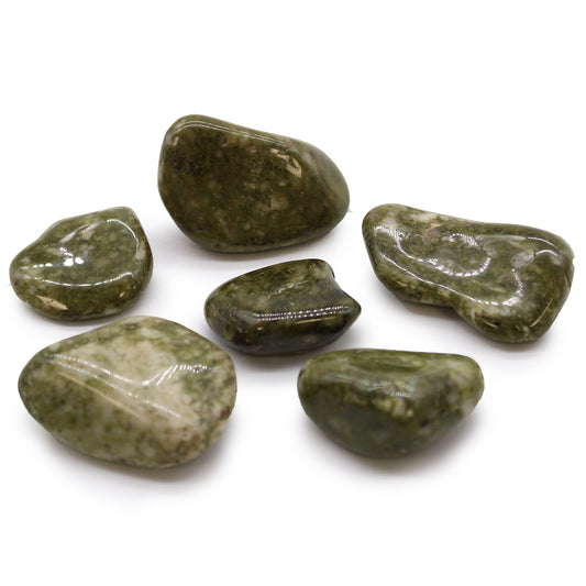 Tumblestone - Epidote Snowflake