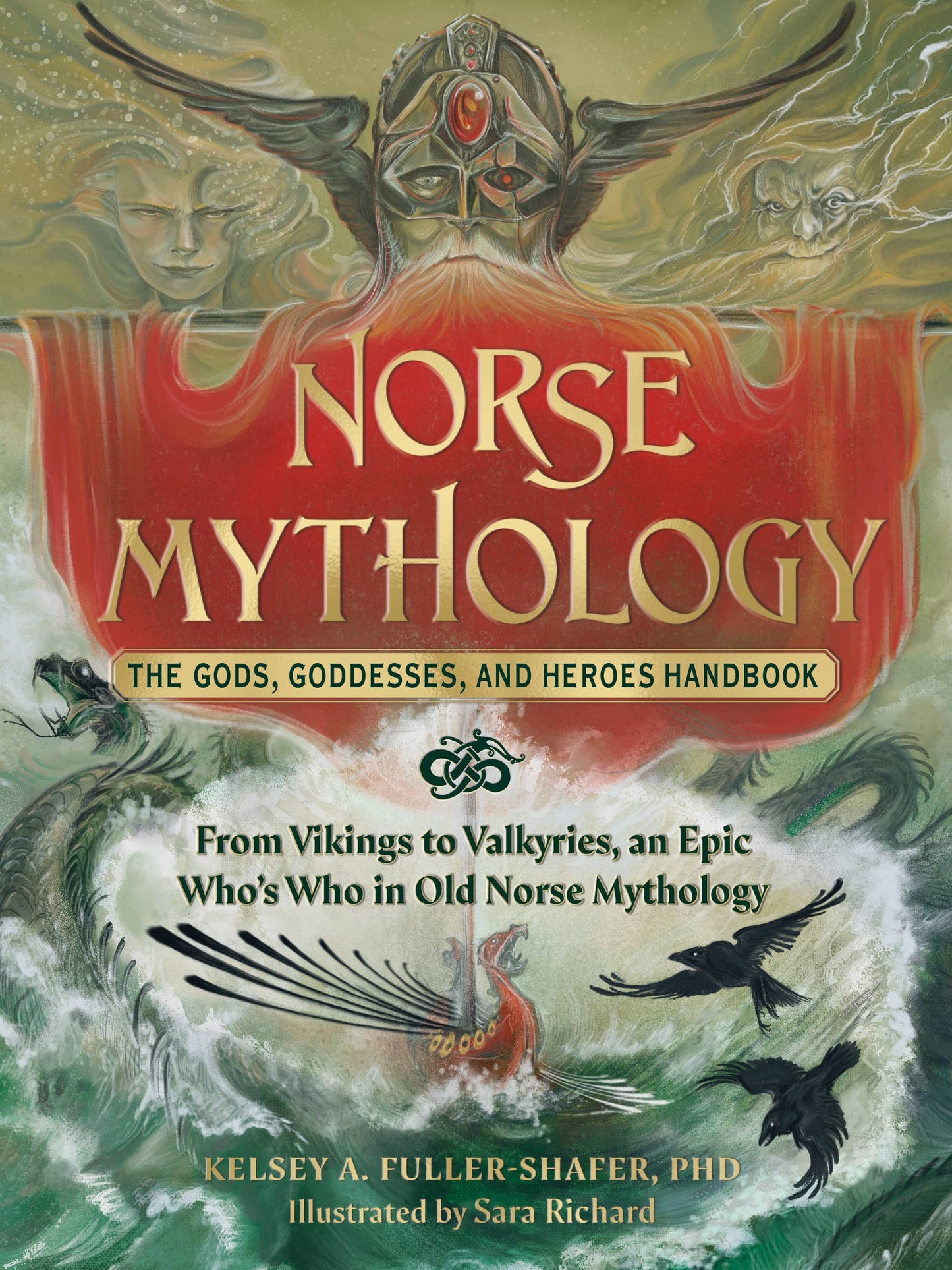 Book cover of 'Norse Mythology' with a Viking helmet and ship design.
