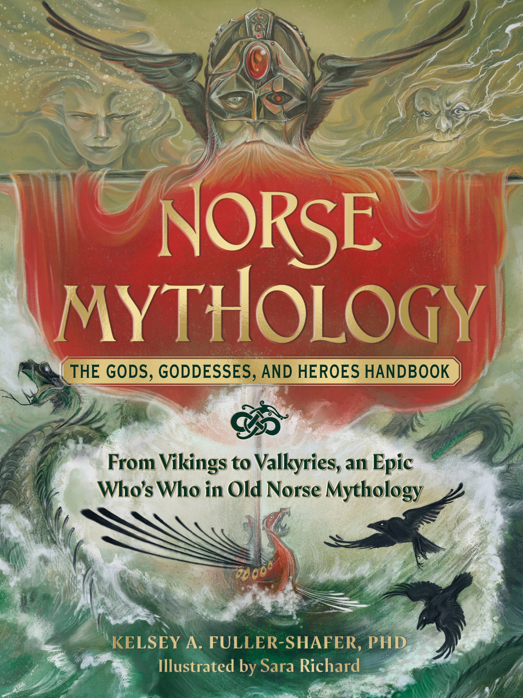 Book cover of 'Norse Mythology' with a Viking helmet and ship design.