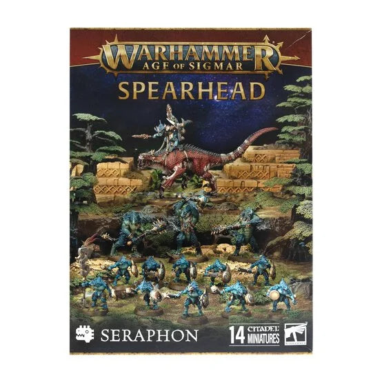 Warhammer Age of Sigmar Spearhead game box with miniatures on a white background