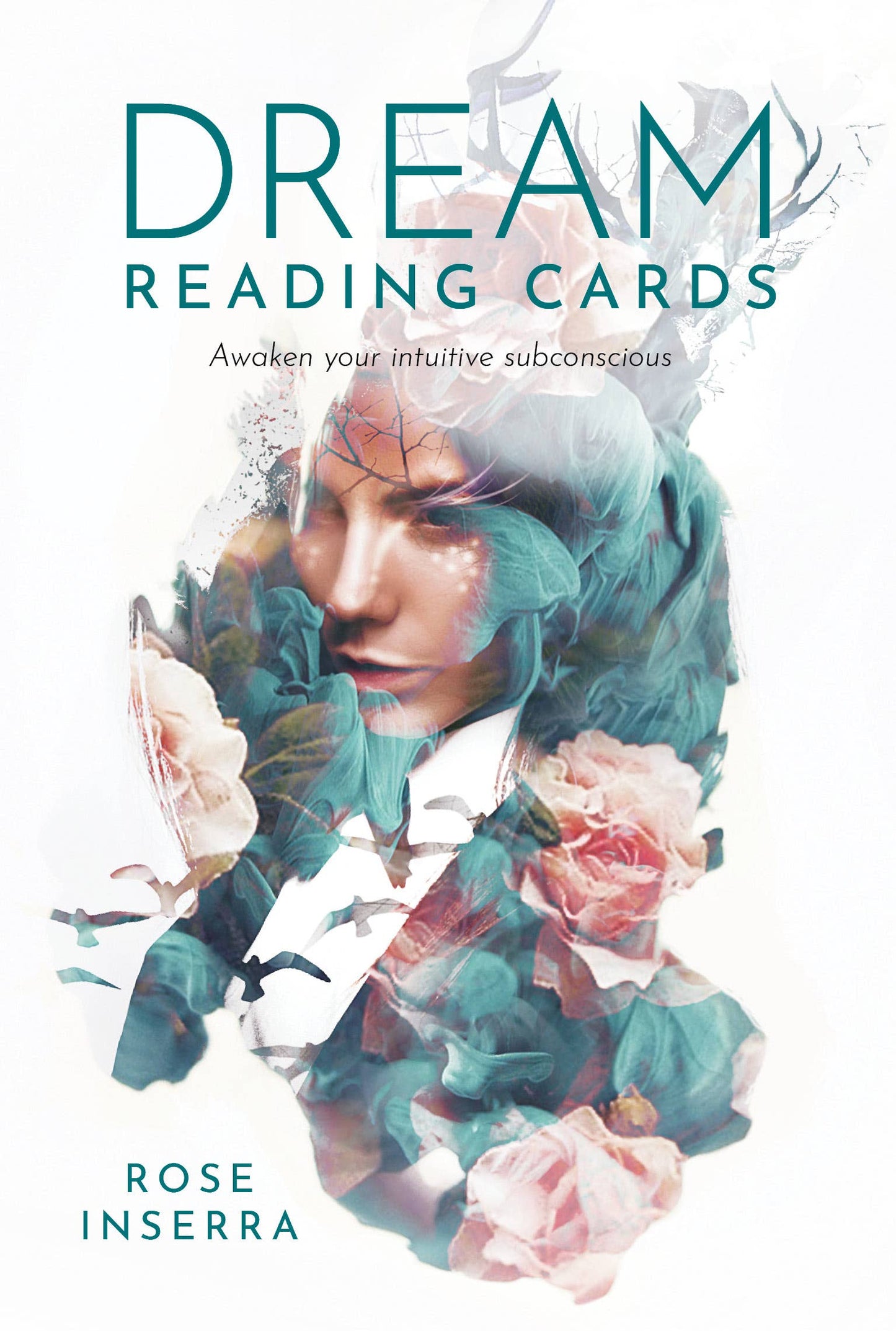 Book cover of 'Dream Reading Cards' by Rose Inserra with a person and flowers.