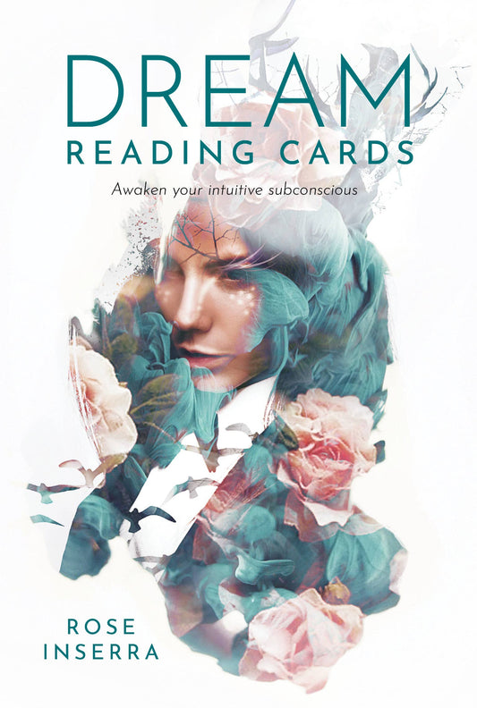 Book cover of 'Dream Reading Cards' by Rose Inserra with a person and flowers.
