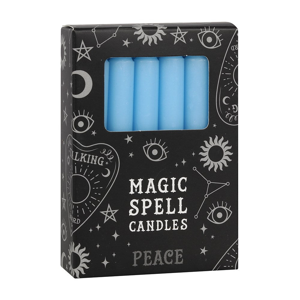 Pack of Light Blue 'Peace' Spell Candles
