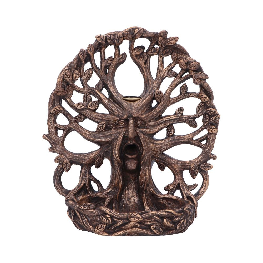 Bronze Father of the Forest backflow burner on a white background