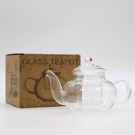 Glass Infuser Teapot - Round Pearl - 800ml - Gift Boxed