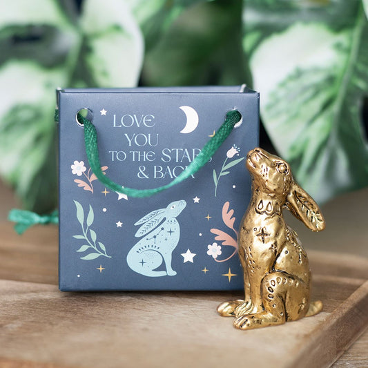 Lucky Resin Hares with Bag