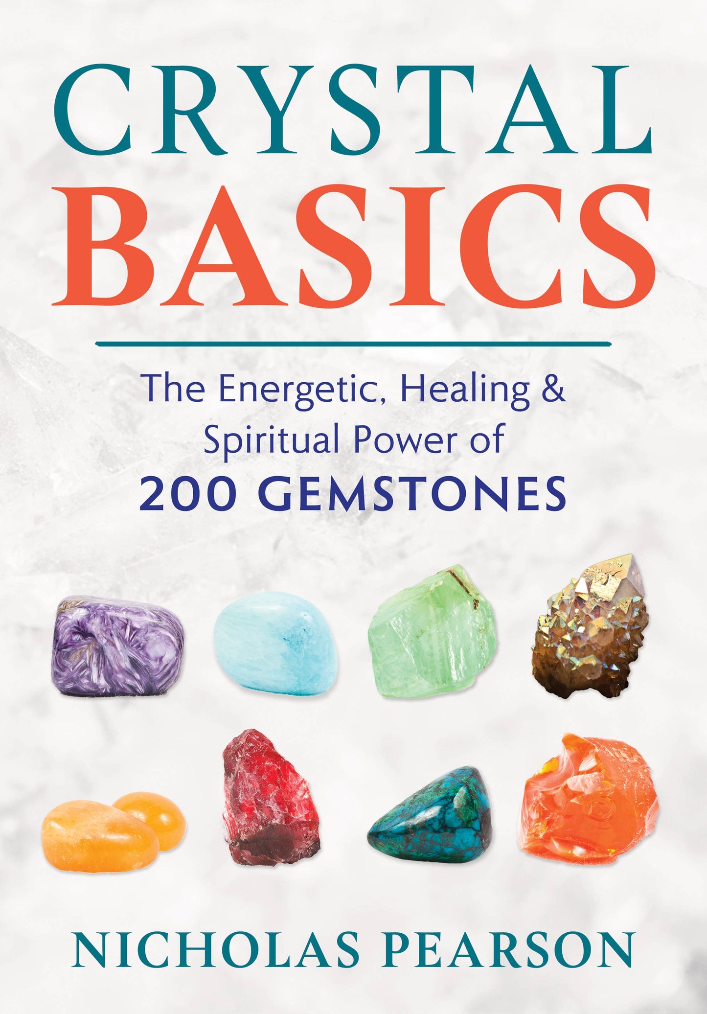Book cover of 'Crystal Basics' with colorful gemstones on a textured background