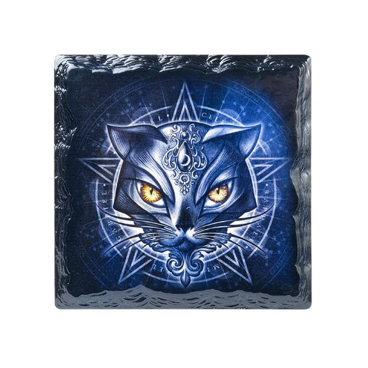 Sacred Cat: Slate (Ceramic Coaster)