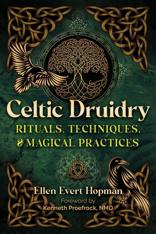 Book cover of 'Celtic Druidry' with decorative elements and text.
