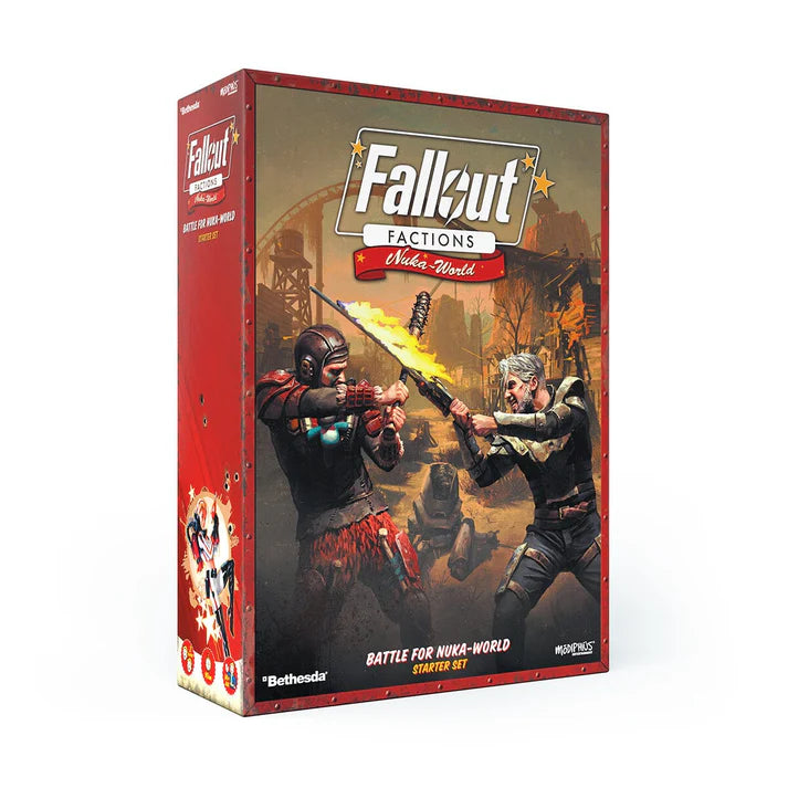 Box for 'Fallout: Factions Battle for Nuka-World' starter set on a white background