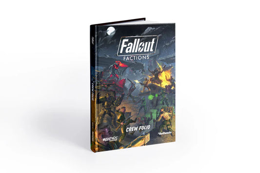 Book titled 'Fallout: Factions' with colorful cover design on a white background