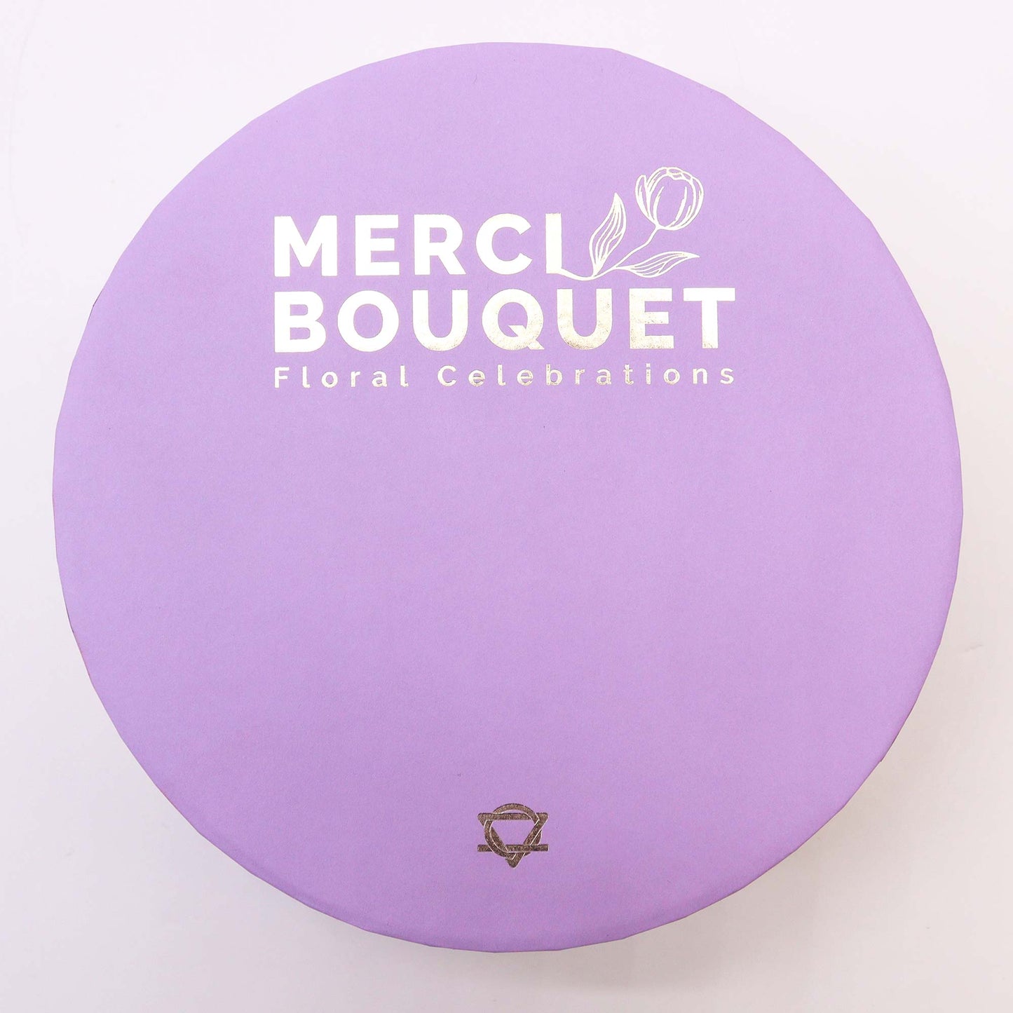 Soap Flower Gift Round Box - Purple Rose & Carnation