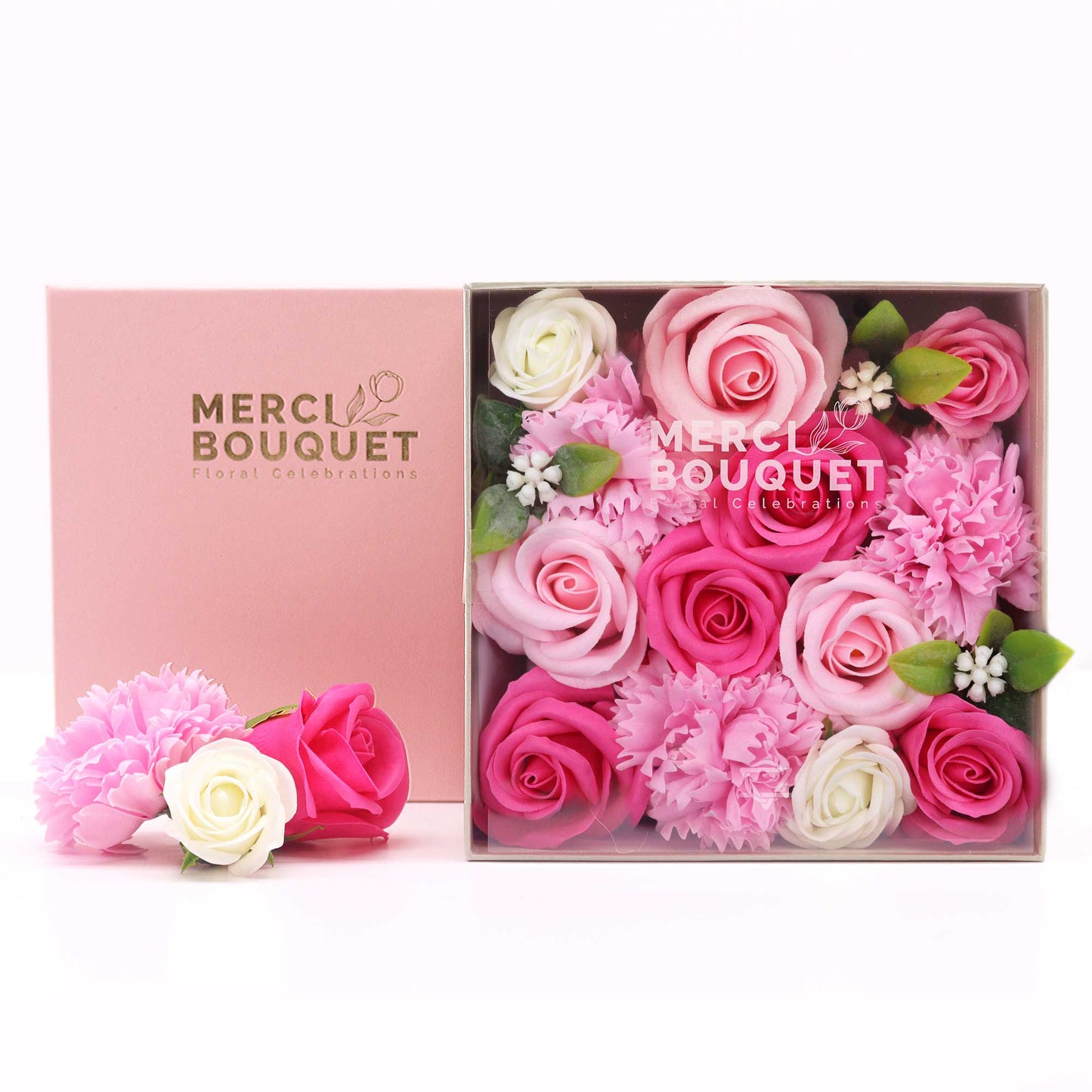 Soap Flower Gift Round Box - Baby Blessings - Pinks